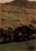 Egon Schiele Hauser vor Berghang Spain oil painting artist